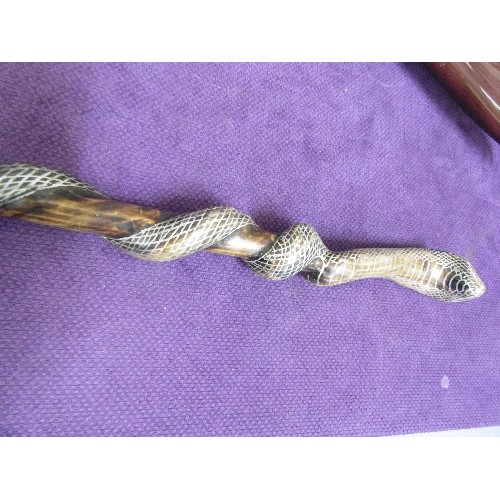 74 - SERPENT SWAGGER STICK [TOP-END] SERPENT HEAD FORMS THE TOP, AND WINDS ROUND THE STICK.