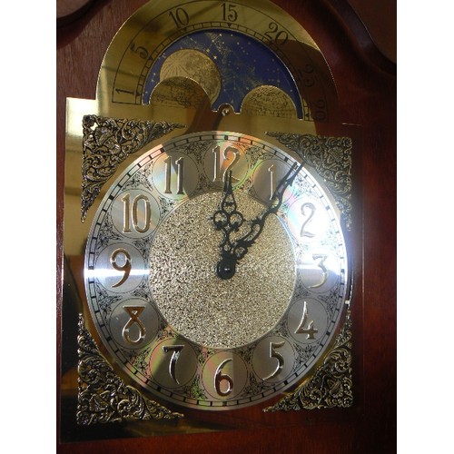 131 - BEAUTIFUL REPRODUCTION GRANDFATHER CLOCK WITH 4/4 WESTMINSTER CHIME. MSK 012. APPEARS VERY GOOD COND... 