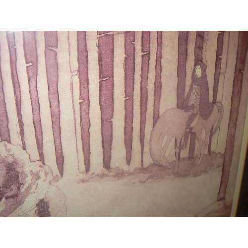 214 - LIMITED EDITION CATHERINE GRUBB PRINT 'THE DEEP OF THE WOOD' 1973. SIGNED. FRAMED/GLAZED.