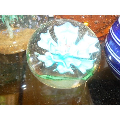 326 - 4 X GLASS PAPERWEIGHTS.