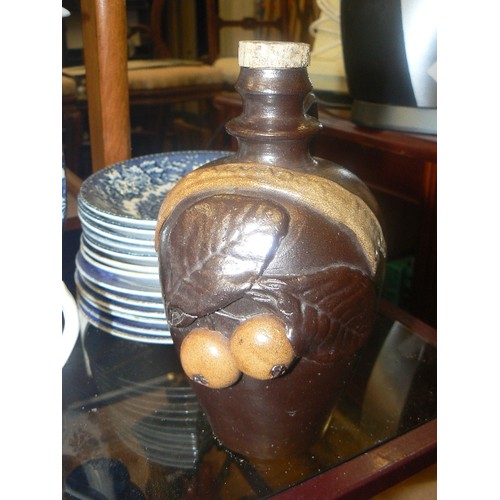 328 - BARRATTS 'ELIZABETHAN' COFFEE SET, ALSO STONEWARE FLAGON STAMPED 'A.TURGIS'