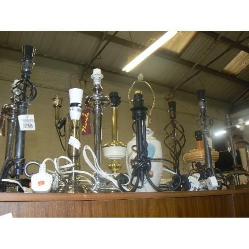 368 - QUANTITY OF TABLE LAMP BASES, APPEAR TO BE IN NEW CONDITION. MIXED STYLES.