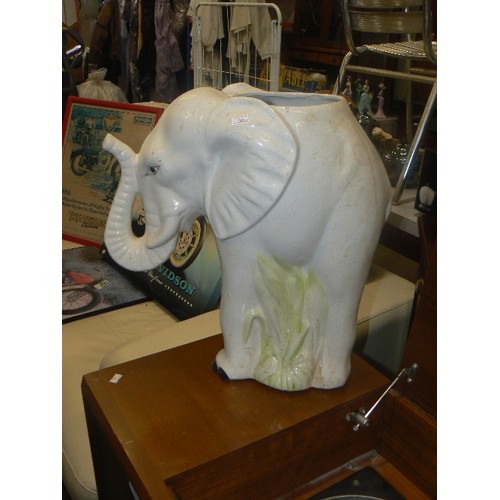 396 - LARGE ELEPHANT PLANTER. (chip on rim)