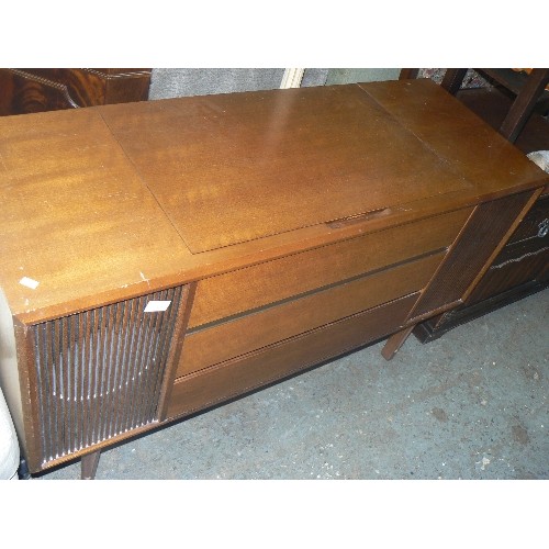 397 - LARGE RETRO RADIOGRAM. BUSH SOLID STATE STEREO RECORD-PLAYER/RADIO.