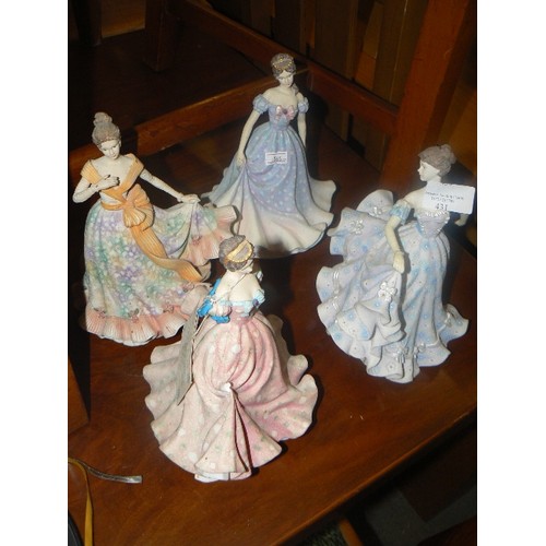 431 - 4 LEONARDO COLLECTION FIGURINES - JESSICA, GEMMA, NATASHA AND KATIE ( 1 ARM MISSING)