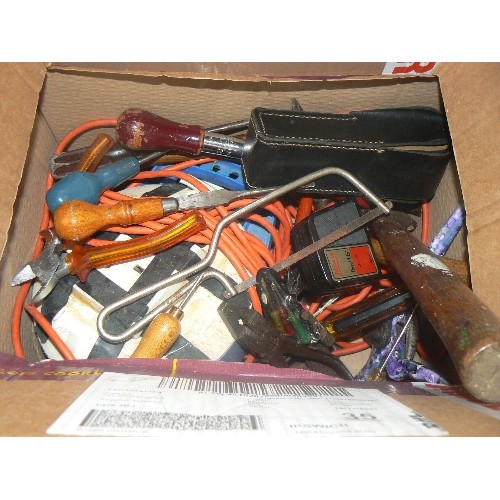 435 - BOX OF TOOLING , SCREWDRIVERS, DRILL BITS ETC