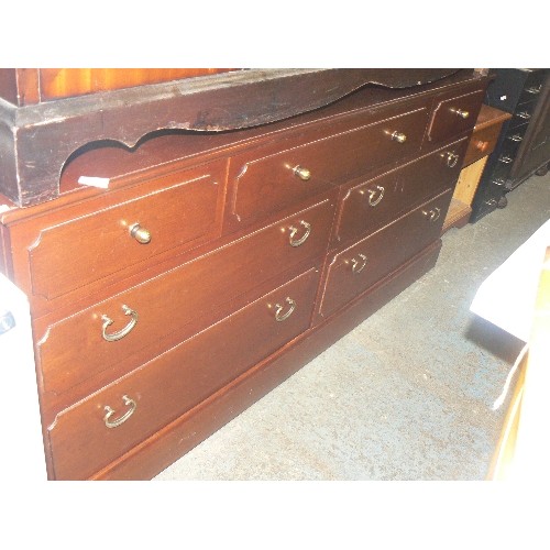 490 - MAHOGANY 3/4 CHEST OR SIDEBOARD