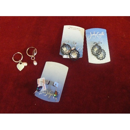 12 - 4 SILVER EARRING SET IN LITTLE SALES BAG AND CARDS