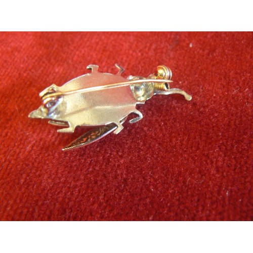 22 - HAND WORKED BUG BROOCH WITH WINGS