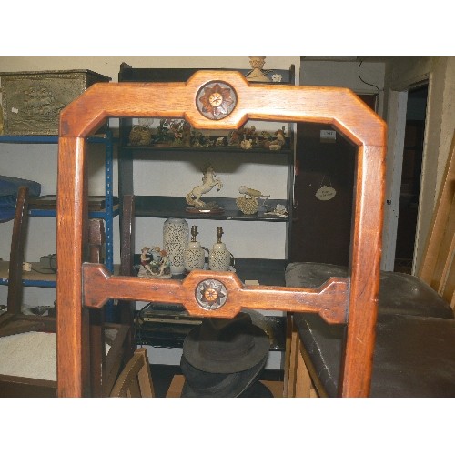 410 - VINTAGE 1940'S OAK DINING CHAIR WITH PADDED SEAT CUSHION AND VINTAGE ERCOL STYLE CHAIR