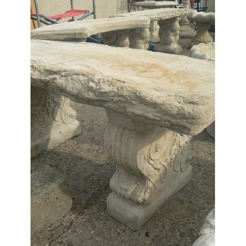 531 - CLASSIC SEAT - STRAIGHT TIMBER SEAT ON CLASSICAL PLINTHS