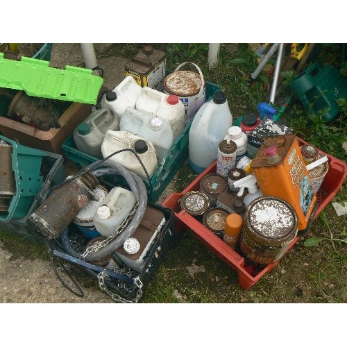 565 - LARGE QUANTITY OF CAR PARTS AND OILS, CLEANING ETC MOTOR OIL, SCREEN WASH, STARTER MOTORS