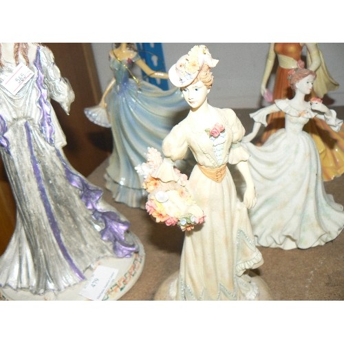 479 - 2 LEONARDO FIGURINES, JULIANA COLLECTION FIGURINE, COALPORT FIGURINE (A/F) AND COALPORT ATHENA FIGUR... 