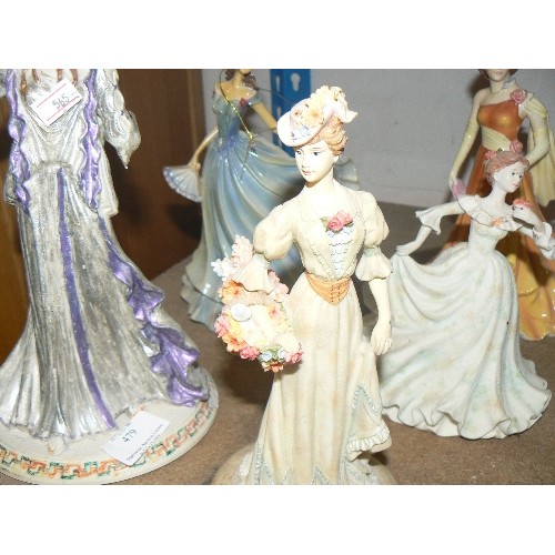 479 - 2 LEONARDO FIGURINES, JULIANA COLLECTION FIGURINE, COALPORT FIGURINE (A/F) AND COALPORT ATHENA FIGUR... 