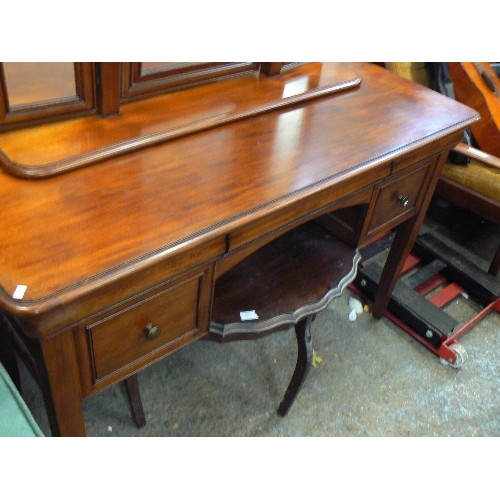 385 - WILLIS & GAMBIER, ANTOINETTE, FRENCH CHERRYWOOD DRESSING TABLE, WITH LARGE TRIPLE DRESSING TABLE MIR... 