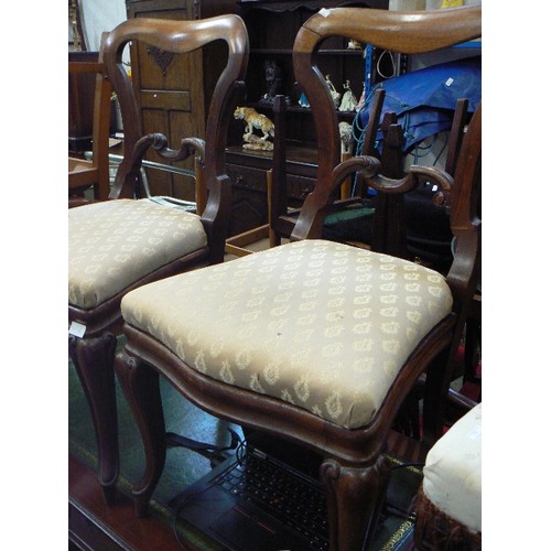 407A - PAIR OF VICTORIAN MAHOGANY CARVED CHAIRS