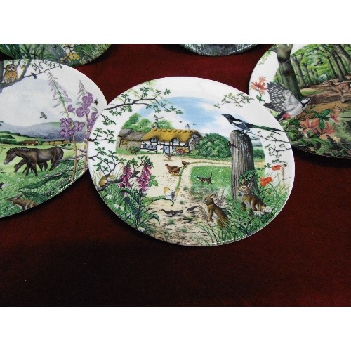 80 - WEDGEWOOD COLLECTORS PLATES. X 7. INC COLIN NEWMANS COUNTRY PANORAMA. LIMITED EDITION. INC 'ROLLING ... 