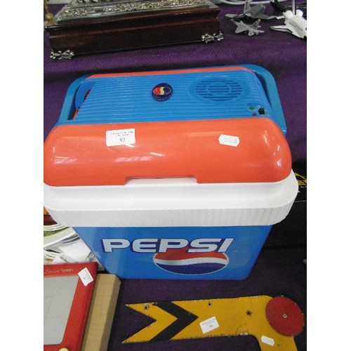 93 - PEPSI 'HOT & COLD' COOLBOX. WITH LEADS.