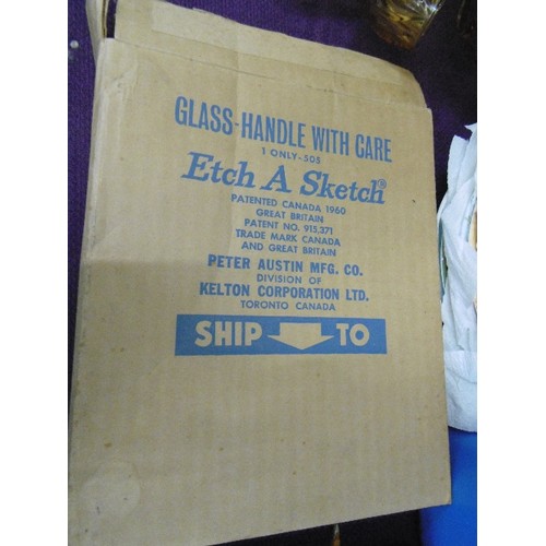 95 - RETRO-VINTAGE 'MAGIC ETCH-A-SKETCH SCREEN' WITH ORIGINAL CARDBOARD BOX FROM TORONTO-CANADA.