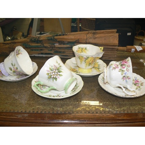 234 - ROYAL ALBERT CUP & SAUCER DUOS, X 4. VINTAGE.