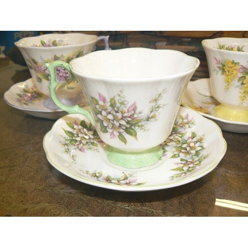 234 - ROYAL ALBERT CUP & SAUCER DUOS, X 4. VINTAGE.