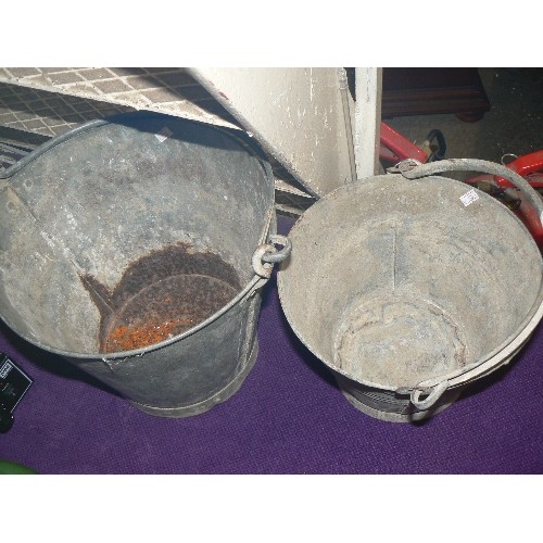 130 - 2 X GALVANISED BUCKETS. VINTAGE.