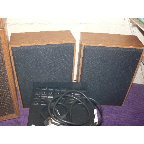 131 - P.A EQUIPMENT. ADASTRA MIXER-AMPLIFIERS MX60 MM, ALSO PAIR OF SANYO SPEAKERS, AND A SMALLER SET OF S... 