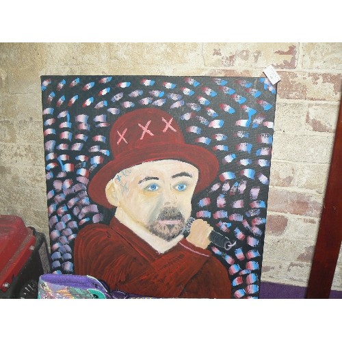 148 - BOY GEORGE. HAND-PAINTED CANVAS, SIGNED MELVY.