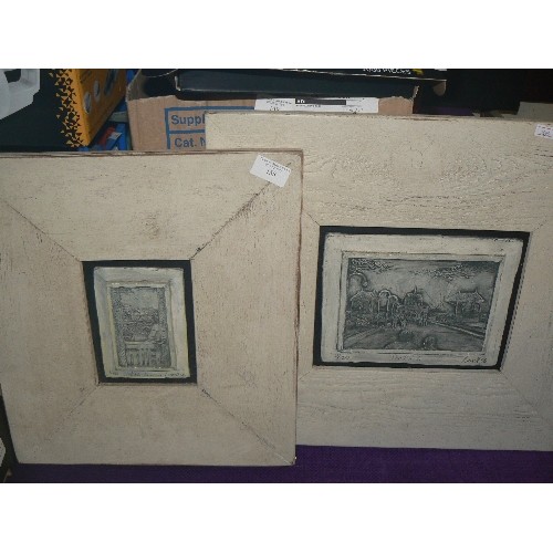 155 - 2 X UNUSUAL LIMITED EDITION WALL PLAQUES SIGNED 'LOVETT 96 3/250' 'THE KIOSK'AND 'ST KILDA JUNCTION ... 