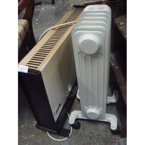 324 - ELECTRIC PANEL HEATER, ALSO SMALL ELECTRIC RADIATOR ON CASTORS.