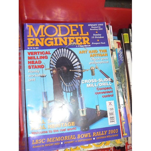 321 - QUANTITY OF VINTAGE MODEL ENGINEER MAGAZINES. IN A LARGE RED CRATE.