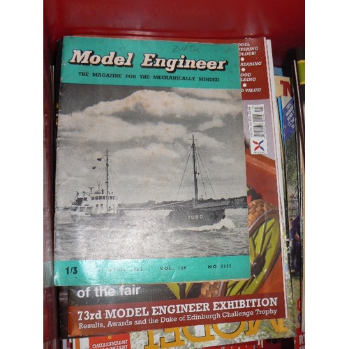 321 - QUANTITY OF VINTAGE MODEL ENGINEER MAGAZINES. IN A LARGE RED CRATE.