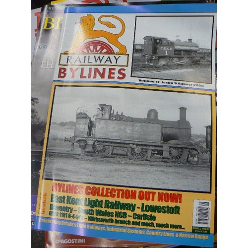 338 - STEAM LOCOMOTIVE,TRAINS & RAILWAY INTEREST. MANY FROM THE 80'S. 2 X STACKS OF MAGAZINES, INC RAIL EN... 