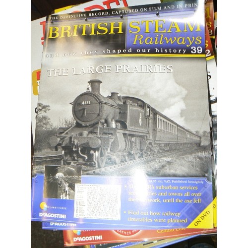 338 - STEAM LOCOMOTIVE,TRAINS & RAILWAY INTEREST. MANY FROM THE 80'S. 2 X STACKS OF MAGAZINES, INC RAIL EN... 