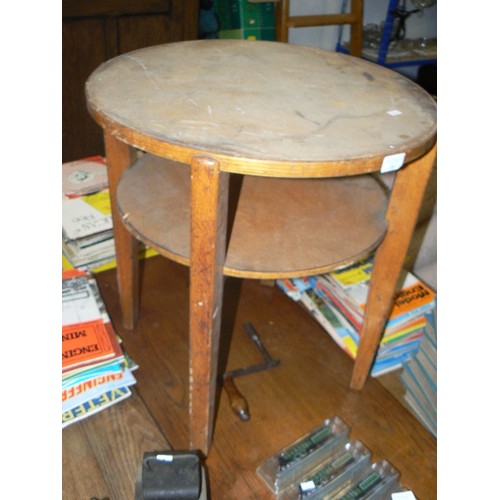 368 - CIRCULAR SIDE TABLE WITH LOWER SHELF.