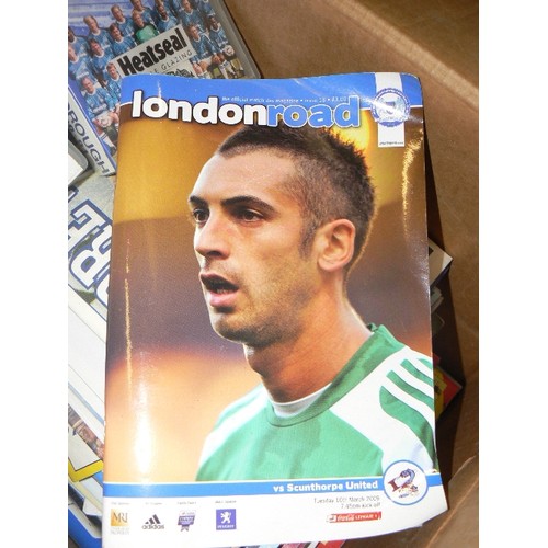 417 - BOX OF POSH-PETERBOROUGH UNITED ITEMS, POSH AT WEMBLEY VHS, 'GOING UP' VARIOUS BROCHURES AND PROGRAM... 