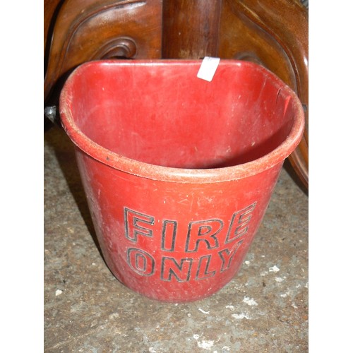 435 - VINTAGE RED PLASTIC FIRE BUCKET.