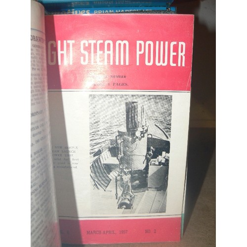 450 - 4 BOUND VINTAGE 1950'S VOLUMES OF 'LIGHT STEAM POWER' MAGAZINES. EACH VOLUME CONTAINS 20 X MAGAZINES... 