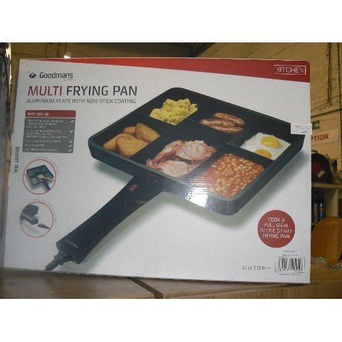 459 - LARGE GOODMANS MULTI-FRYING PAN, COOKS A FULL MEAL IN 1 PAN. NON-STICK. APPEARS NEW/BOXED.