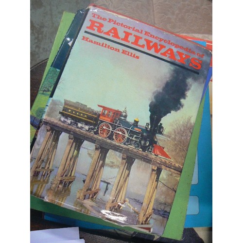 373 - RAILWAY/STEAM TRAIN/MODEL RAILWAY INTEREST. 2 STACKS OF VINTAGE BOOKS, INC THE 1948 MODEL RAILWAY HA... 