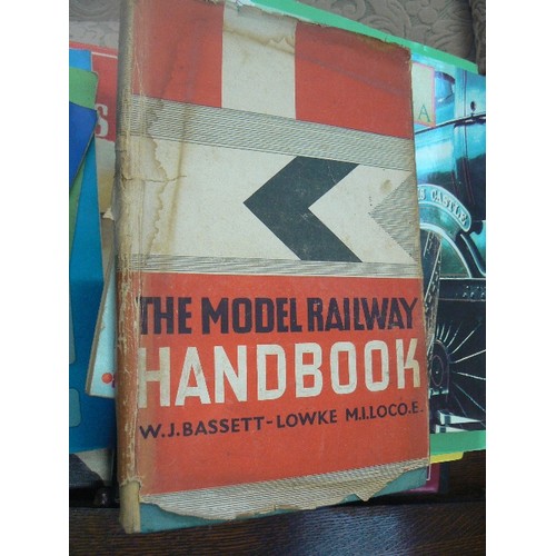 373 - RAILWAY/STEAM TRAIN/MODEL RAILWAY INTEREST. 2 STACKS OF VINTAGE BOOKS, INC THE 1948 MODEL RAILWAY HA... 