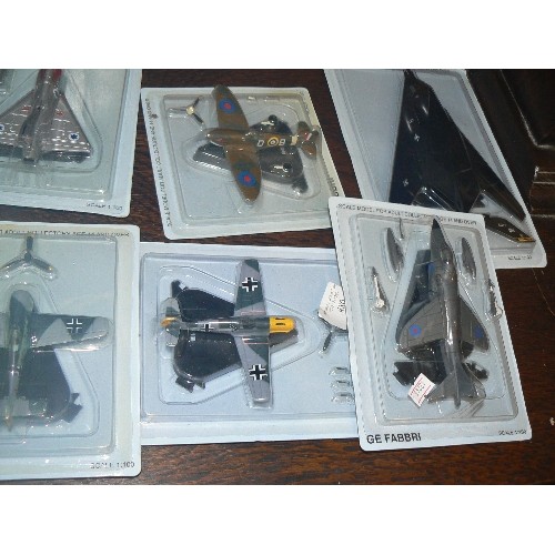 480 - SCALE MODEL WAR PLANES X 8. APPEAR NEW/PACKAGED. INC NIGHTHAWK F-117, SEA HARRIER, FW190, P-51 MUSTA... 