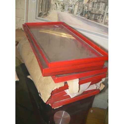 142A - BOX OF TRADITIONAL RED TELEPHONE BOX 'ANTI-VANDAL' WINDOW PANELS