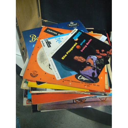 164B - QUANTITY OF RECORDS- NOTHIN BUT BLUES, JAZZ, DUTCH BAND ORGAN, ELLA FITZGERALD ETC