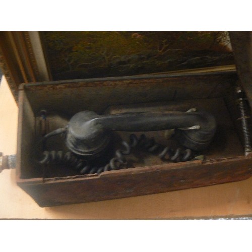 178A - VINTAGE PHONE IN METAL HANGING BOX - POSSIBLY RAILWAY