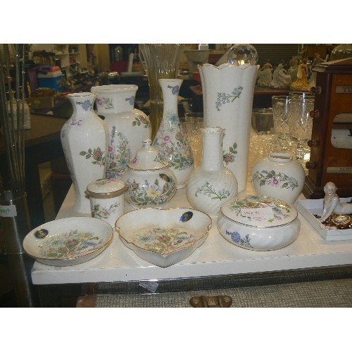 198A - COLLECTION OF AYNSLEY WILD TUDOR INCLUDING VASES, PIN DISHES ETC