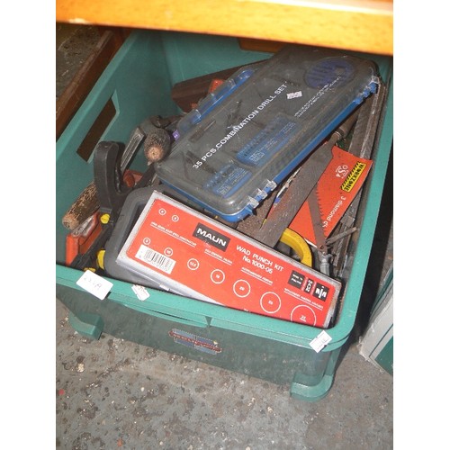 222A - BOX OF MIXED TOOLING - 35PIECE DRILL COMBINATION SET, PUNCH KIT ETC