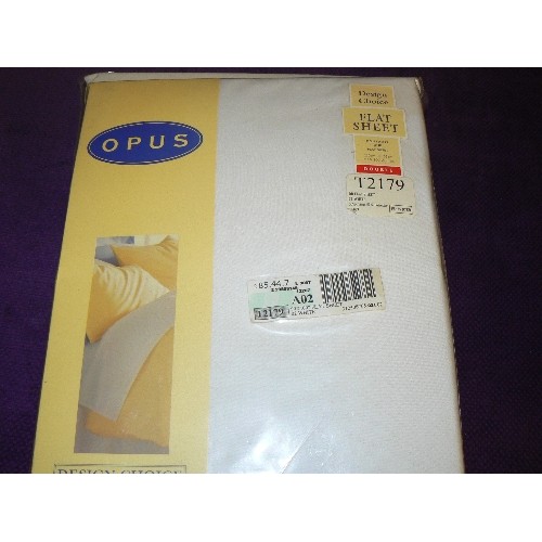 168 - ALL NEW. DOUBLE DUVET SET, DOUBLE FLAT SHEET, AND ANOTHER FLAT SHEET. ALL CREAM.