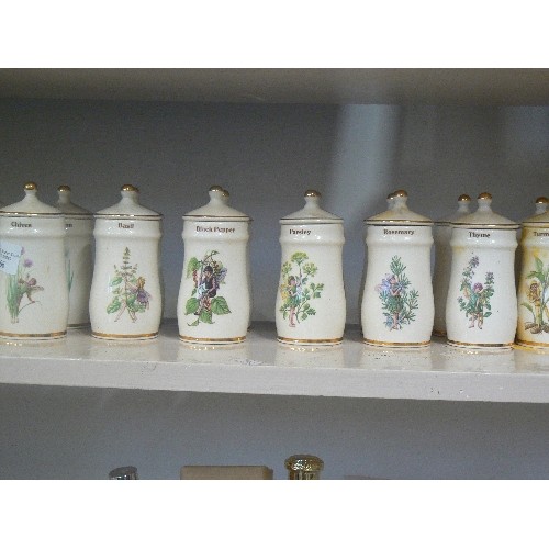 66 - SET OF 30 FLOWER FAIRY SPICE JARS. CERAMIC.