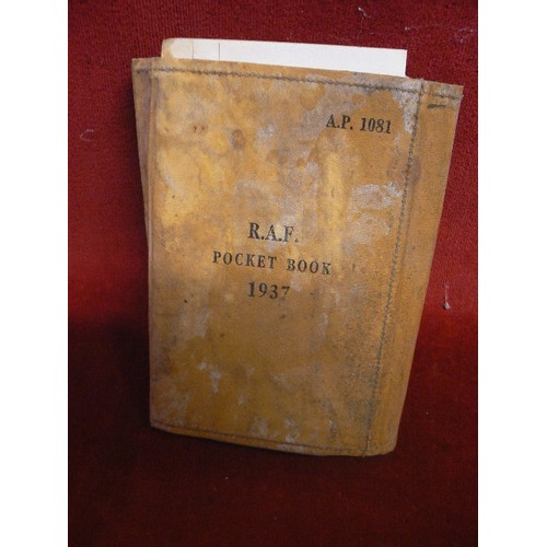 81 - 1937 RAF POCKET BOOK. AP. 1081. CONTAINS AVIATION CODES ABREVIATED WEATHER REPORTS, TABLE OF CONVENT... 